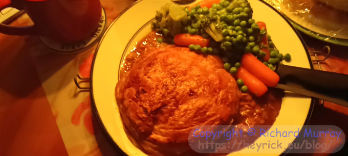 A candlelit meal for one.