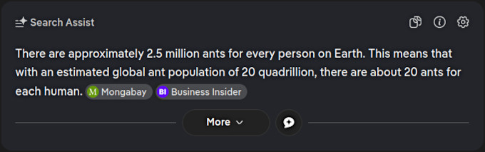 How many ants per human?