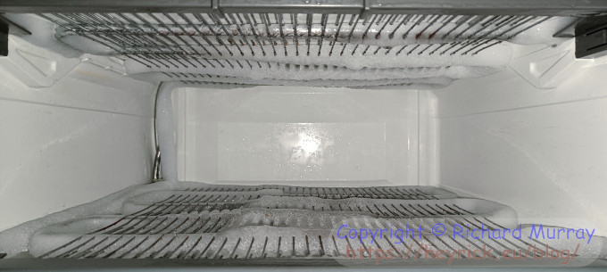 The inside of a freezer.