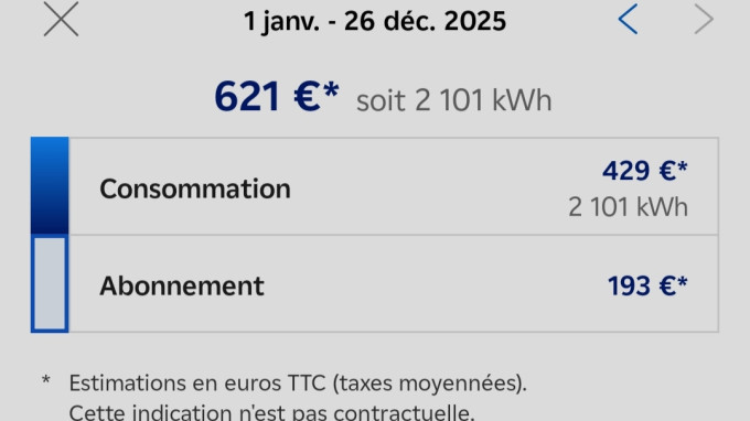 Screenshot of EDF app showing 2025.