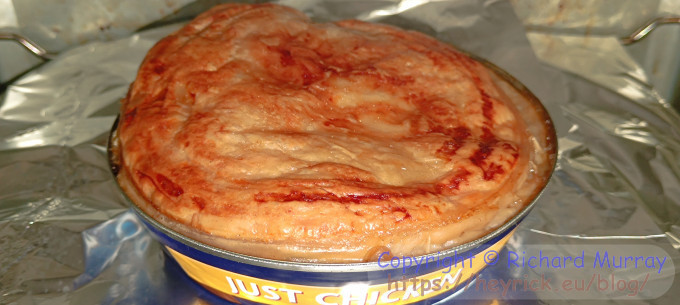 A Fray Bentos in the oven.