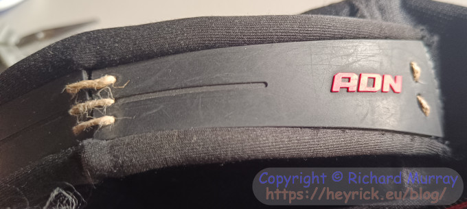 My backpack handle, restitched.