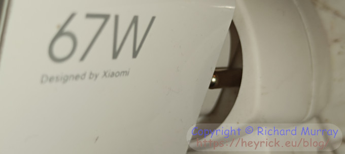 A USB charger plugged in.