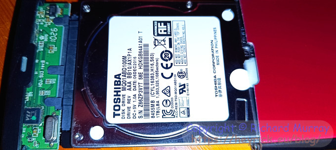 Inside the USB harddisc.