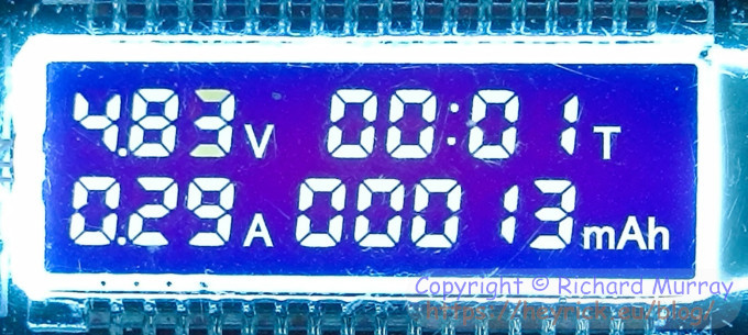 A picture of current consumption and voltage.