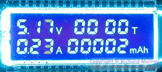A picture of current consumption and voltage.