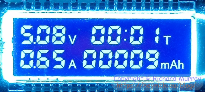 A picture of current consumption and voltage.