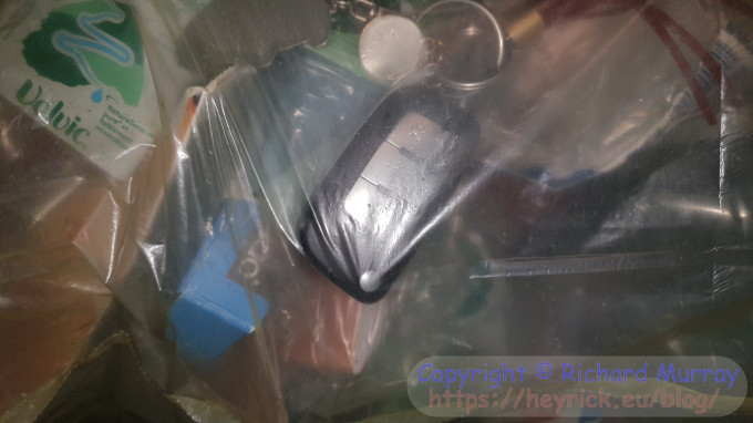 My car key, in the yellow recycling bag!