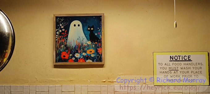 A picture hanging on the wall.