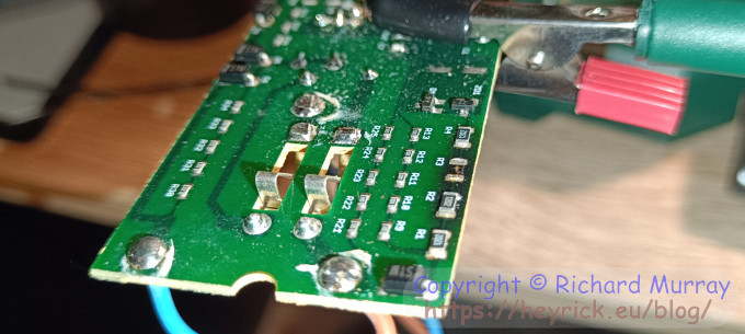 A circuit board with something missing.