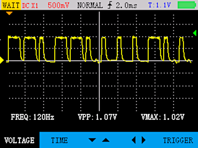 A trace of a button press.