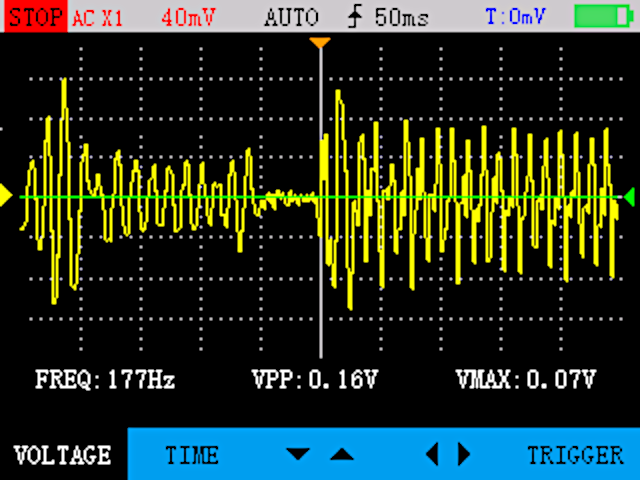The same thing on a real oscilloscope.