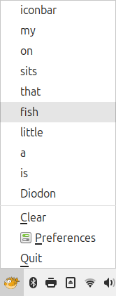 The clipboard memory menu.