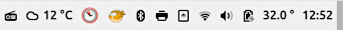 Icons on my Linux iconbar, right hand side.