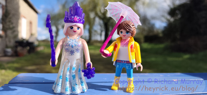 Two Playmobil people.