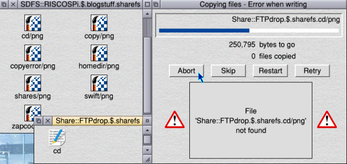 Saving a file initially failed.