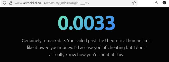 My colour perception result.