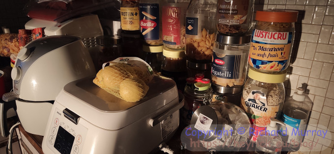 The sun making my pasta glow.