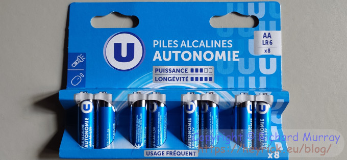 A pack of eight AA batteries.