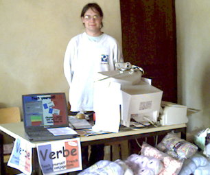 Displaying my software at the vide grenier.